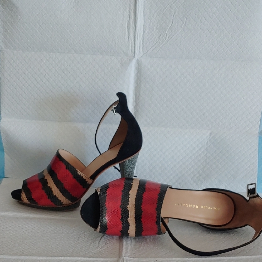 Loeffler Randall Black and Red Heels with Striking Design